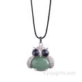 Le plus récent vert hibou en forme de pendentif en argent pour les femmes bijoux cadeau